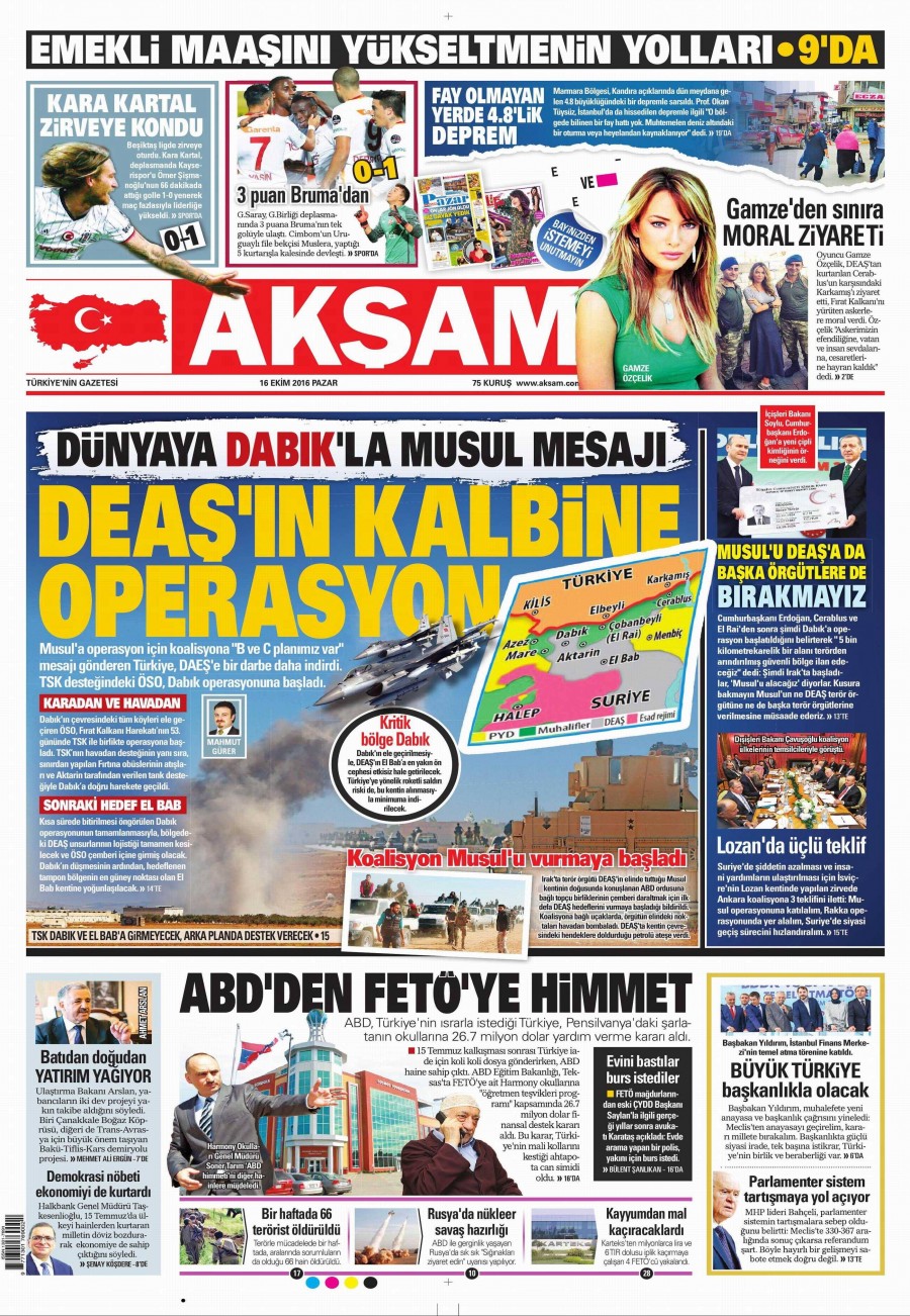 16 Ekim 2016 gazete manşetleri - 773