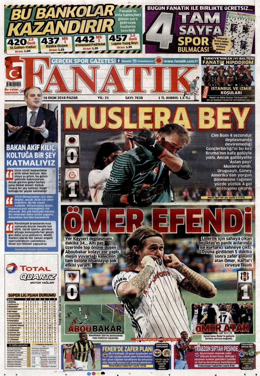 16 Ekim 2016 gazete manşetleri - 678