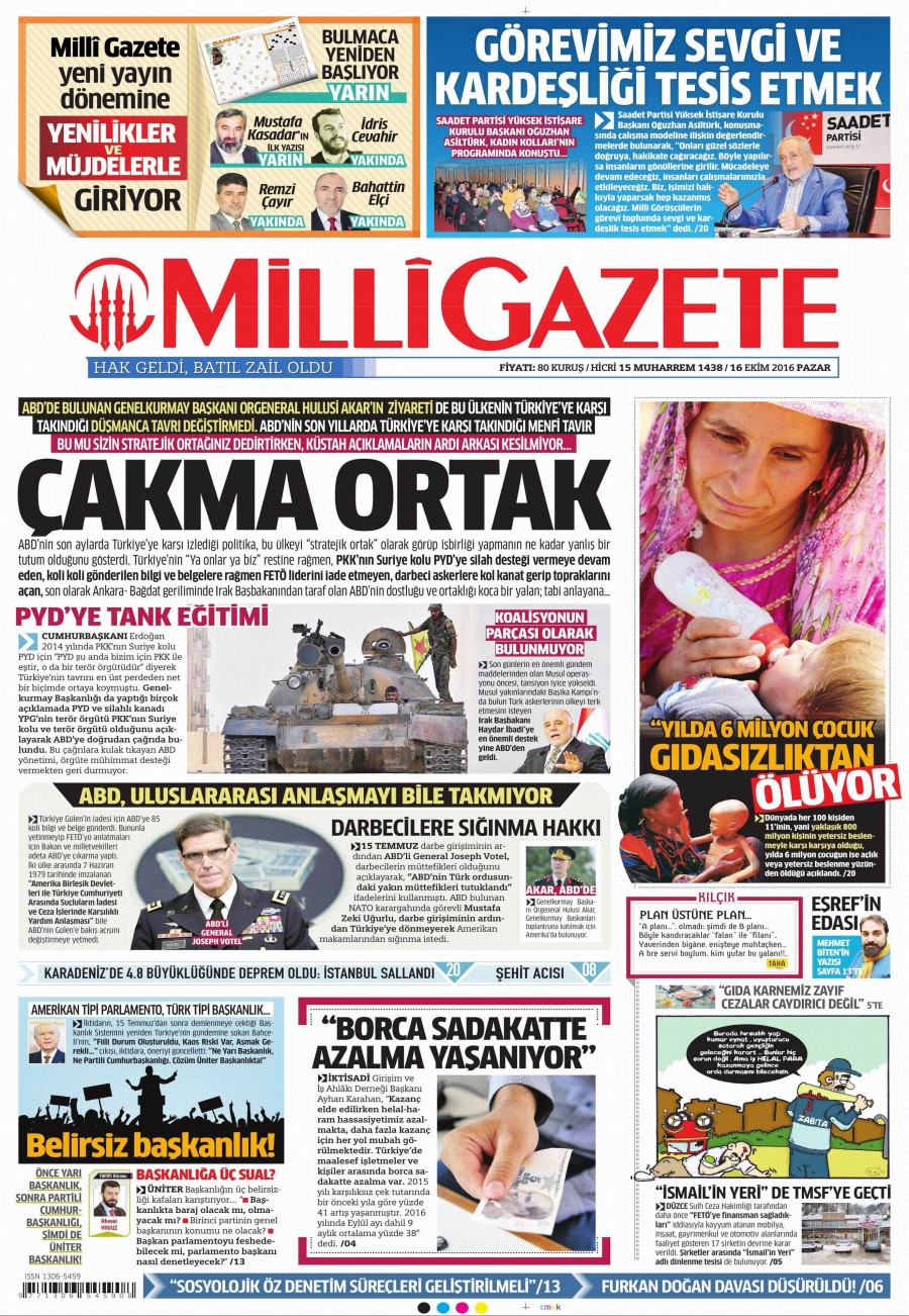 16 Ekim 2016 gazete manşetleri - 665