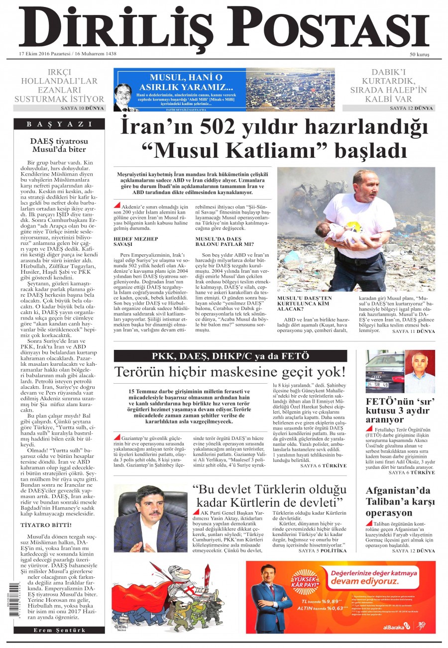 17 Ekim 2016 gazete manşetleri - 794