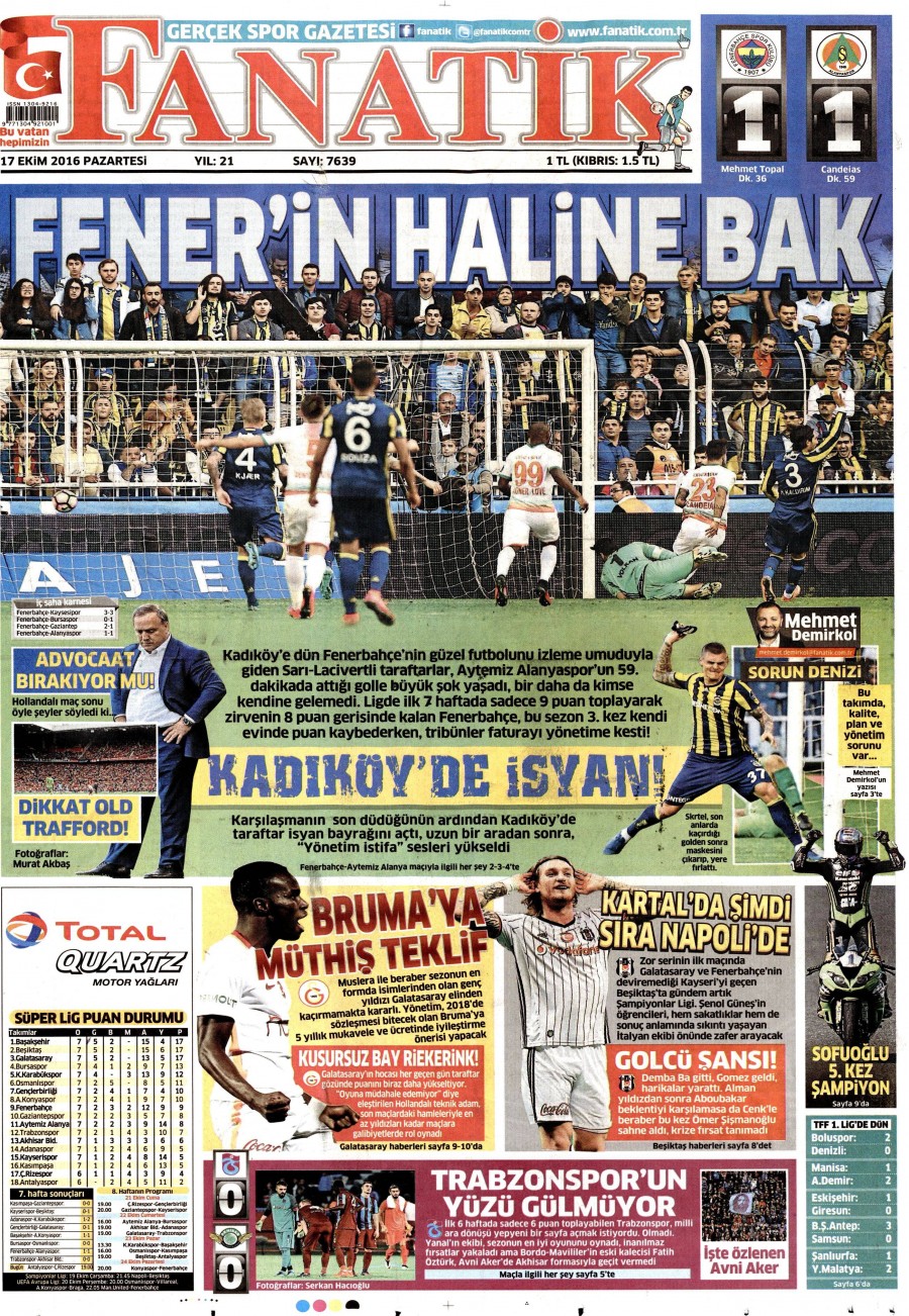 17 Ekim 2016 gazete manşetleri - 809