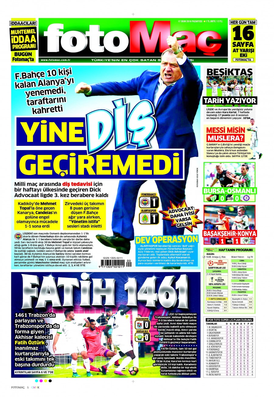 17 Ekim 2016 gazete manşetleri - 787