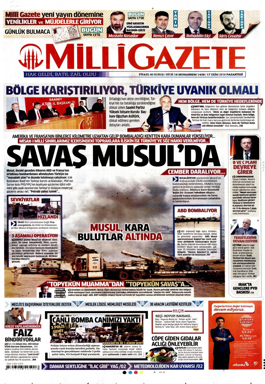 17 Ekim 2016 gazete manşetleri - 515