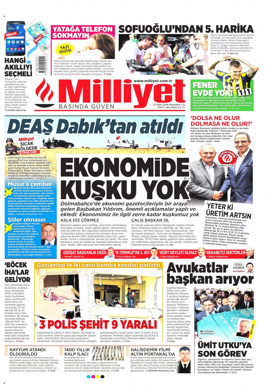 17 Ekim 2016 gazete manşetleri - 602