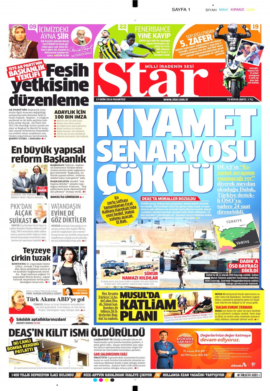 17 Ekim 2016 gazete manşetleri - 865