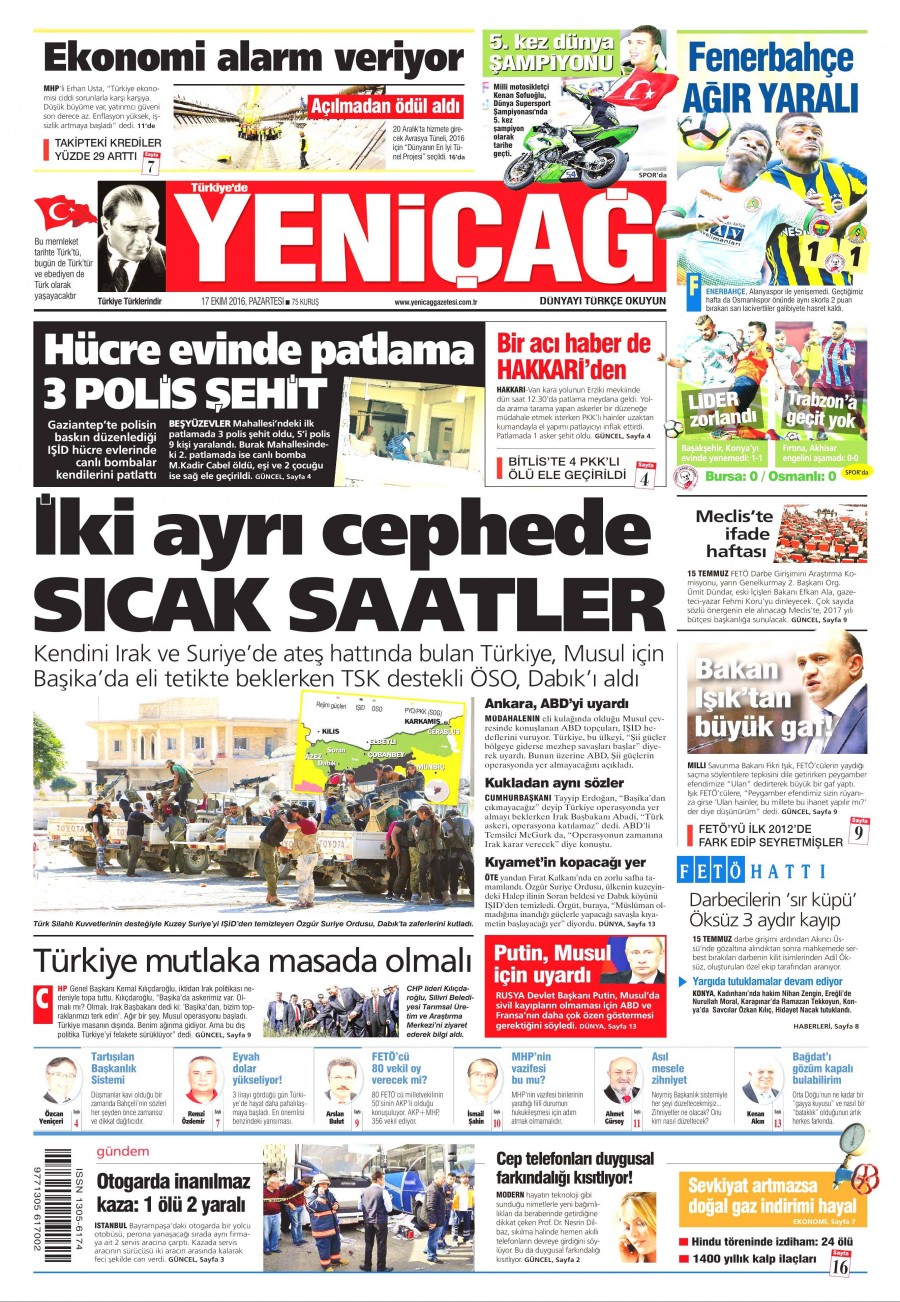 17 Ekim 2016 gazete manşetleri - 602