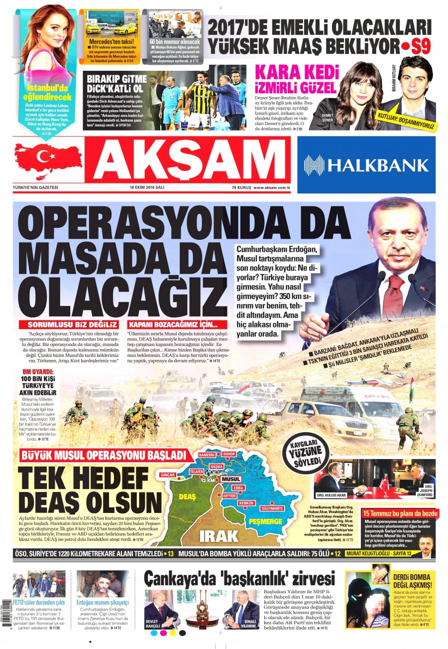 18 Ekim 2016 gazete manşetleri - 543