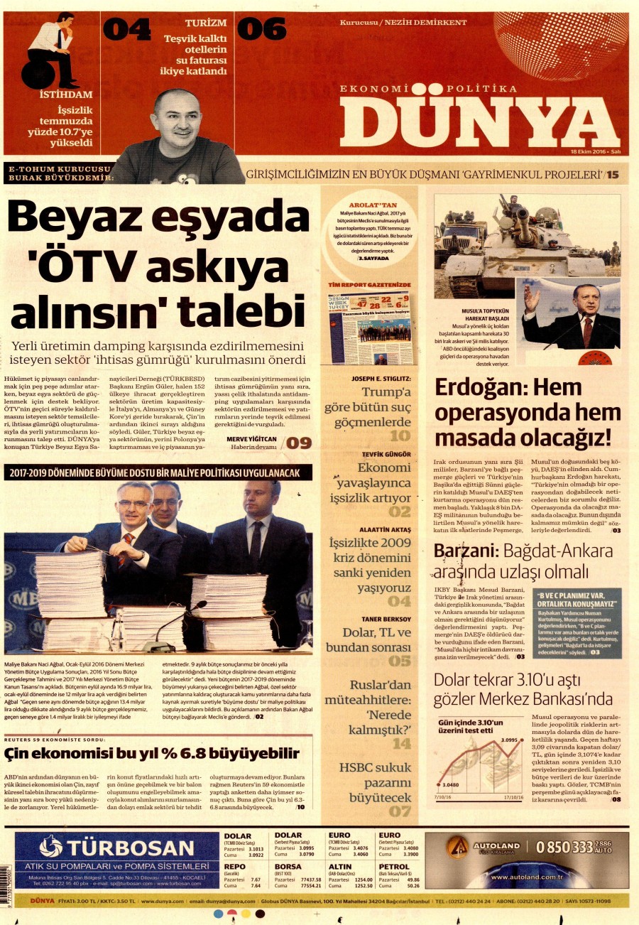 18 Ekim 2016 gazete manşetleri - 539