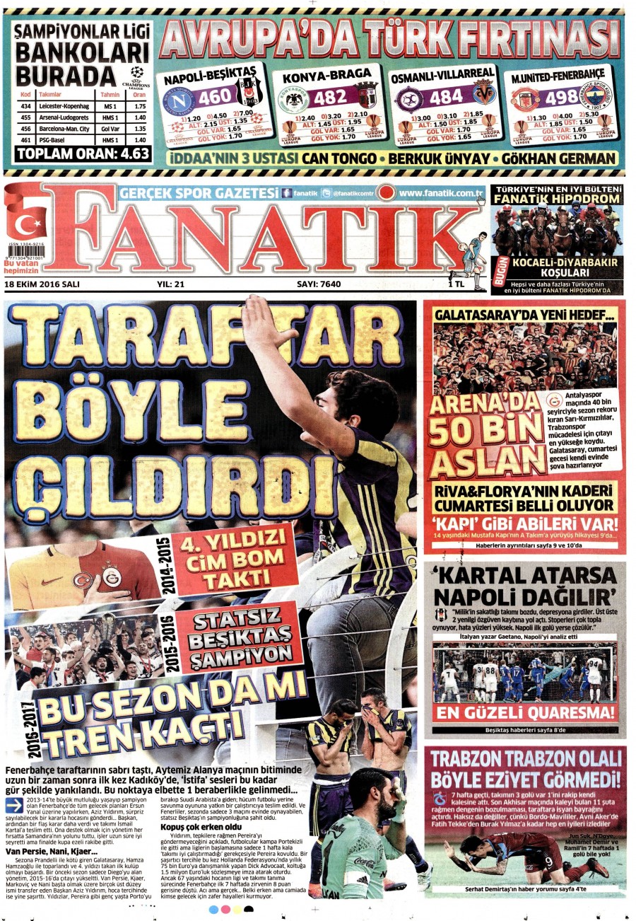 18 Ekim 2016 gazete manşetleri - 847