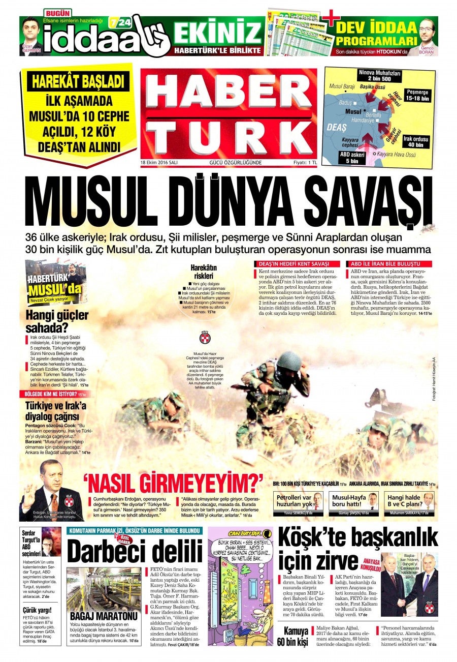 18 Ekim 2016 gazete manşetleri - 775