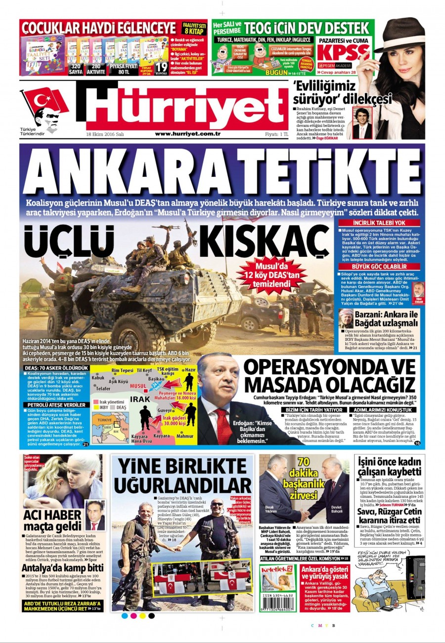 18 Ekim 2016 gazete manşetleri - 554