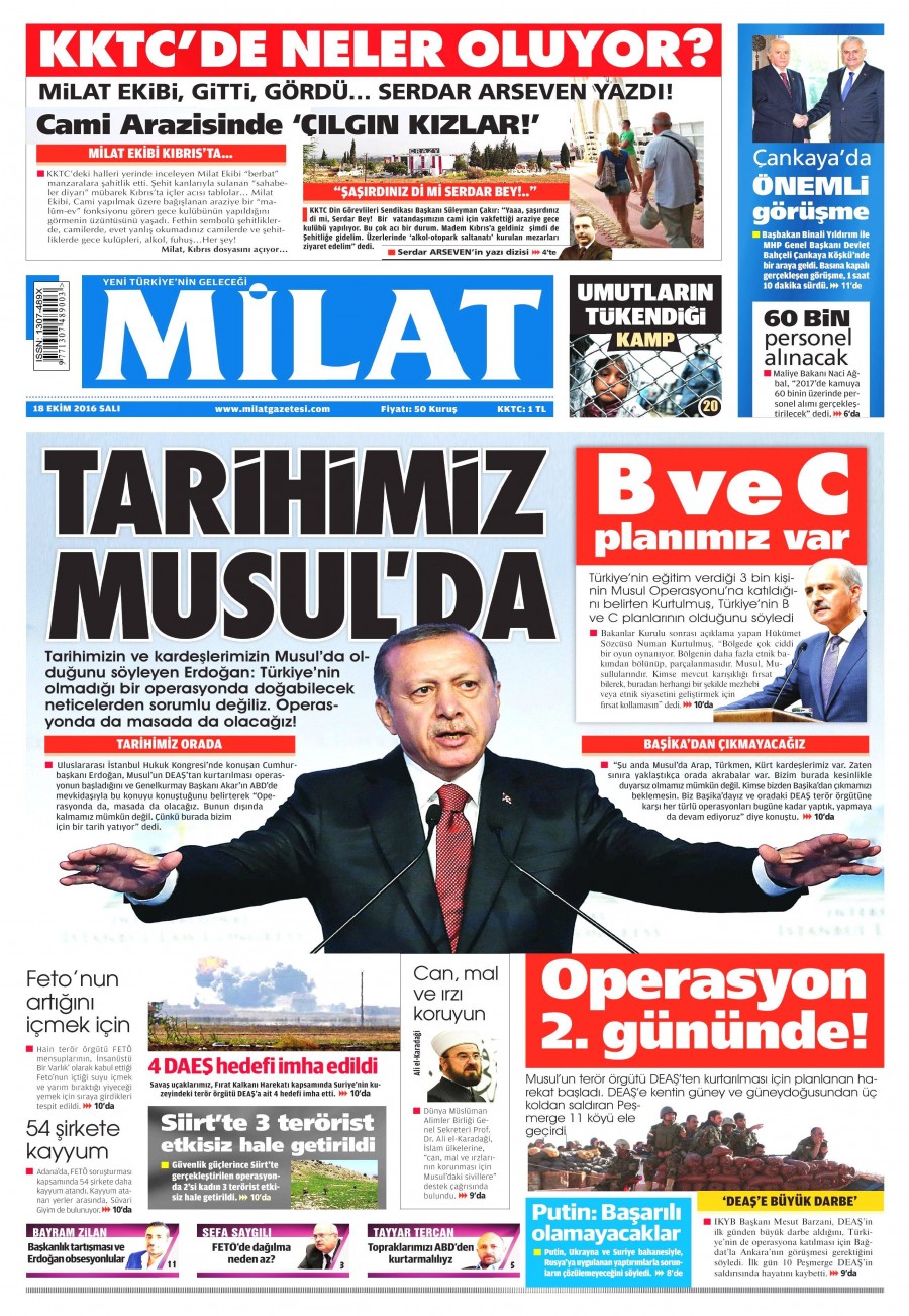 18 Ekim 2016 gazete manşetleri - 589