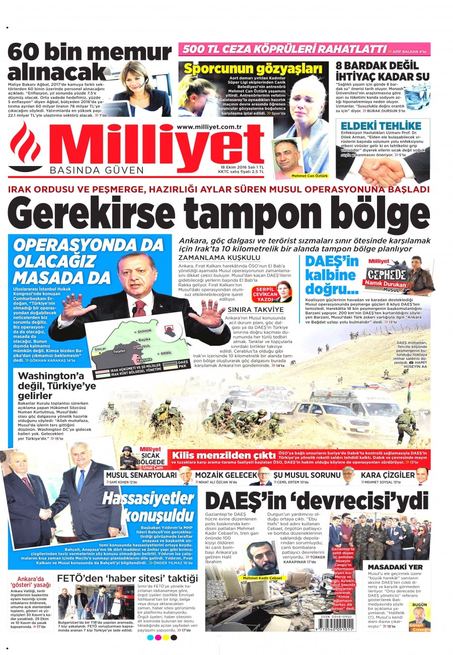 18 Ekim 2016 gazete manşetleri - 538