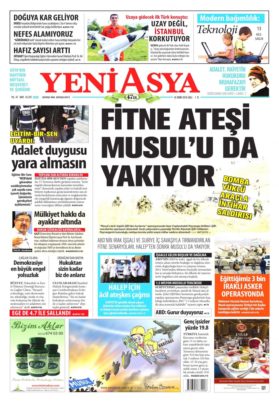 18 Ekim 2016 gazete manşetleri - 784
