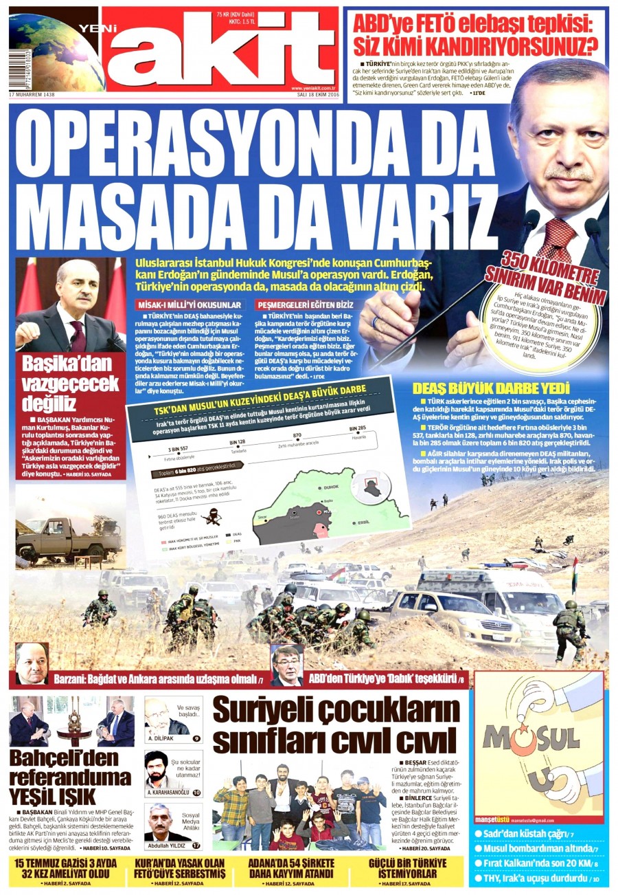 18 Ekim 2016 gazete manşetleri - 810