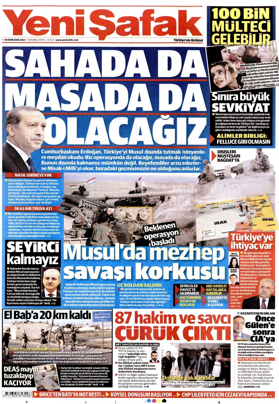 18 Ekim 2016 gazete manşetleri - 596