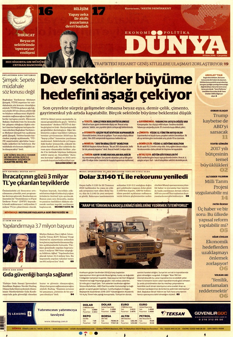 19 Ekim 2016 gazete manşetleri - 528