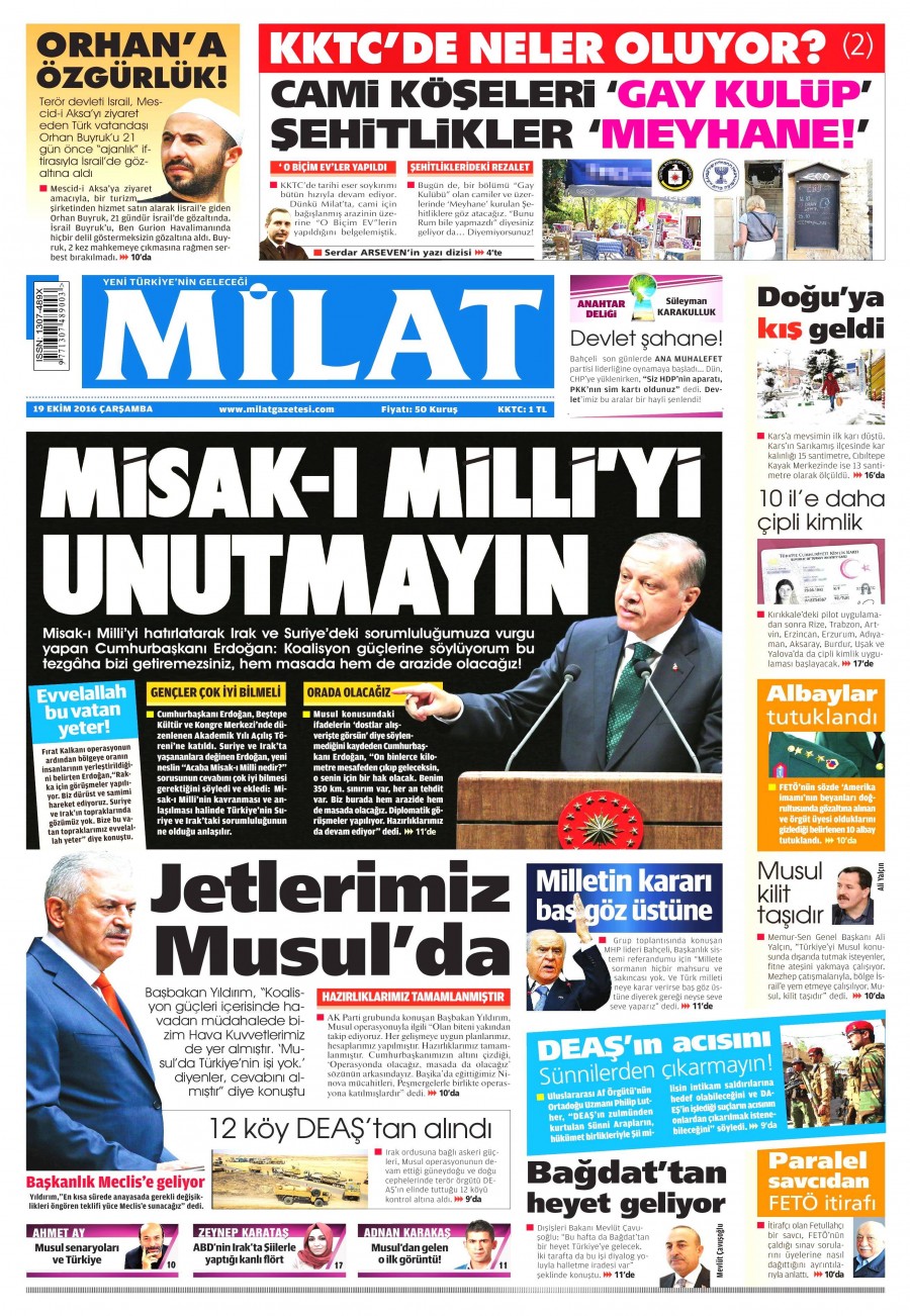 19 Ekim 2016 gazete manşetleri - 506