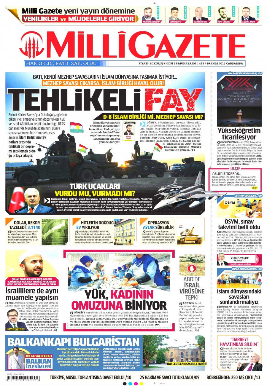 19 Ekim 2016 gazete manşetleri - 759