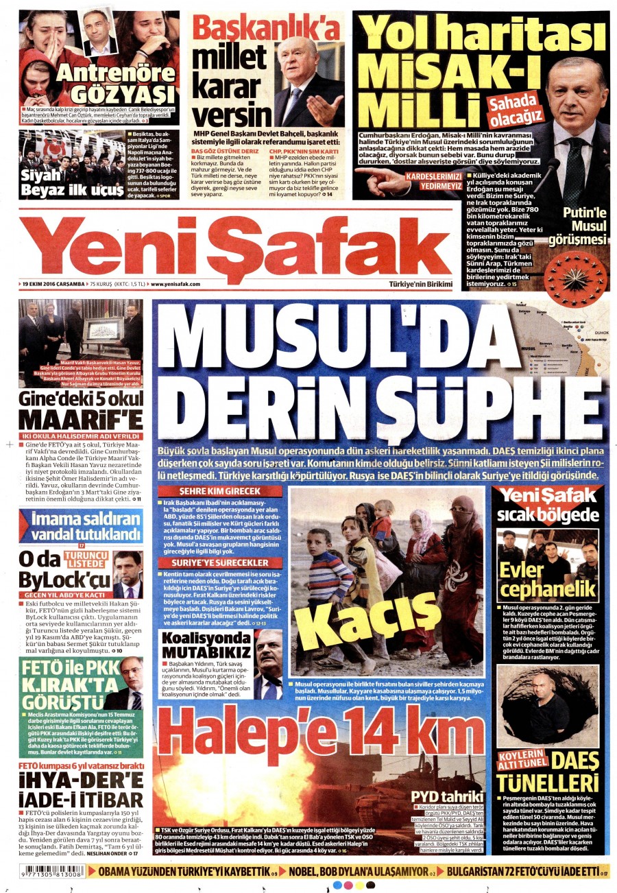 19 Ekim 2016 gazete manşetleri - 818