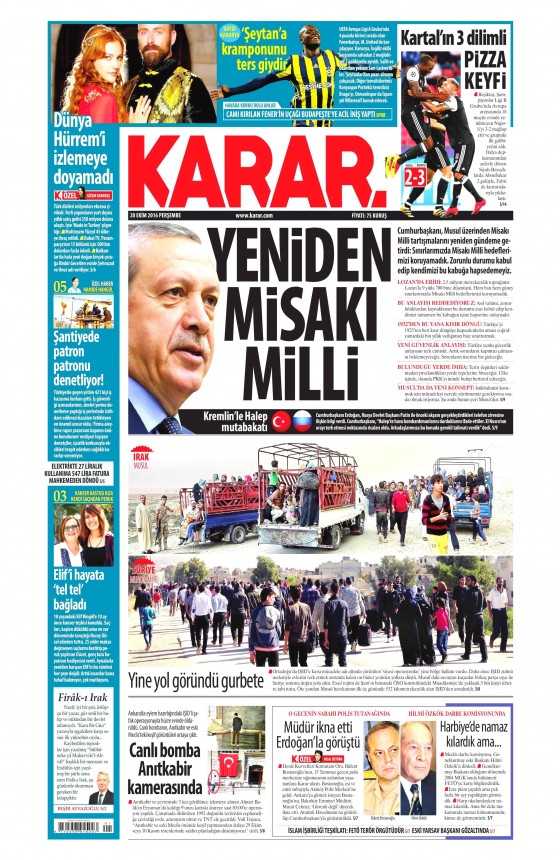 20 Ekim 2016 gazete manşetleri - 6