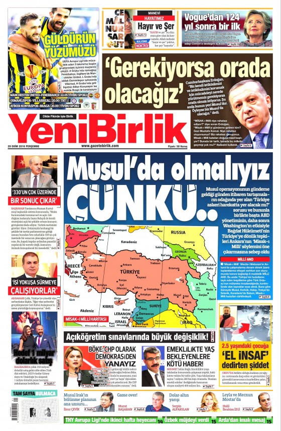 20 Ekim 2016 gazete manşetleri - 11