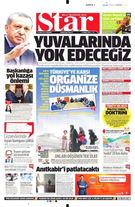 20 Ekim 2016 gazete manşetleri - 14