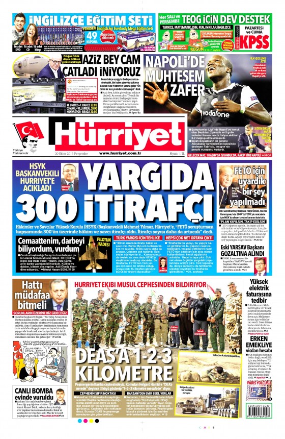 20 Ekim 2016 gazete manşetleri - 12