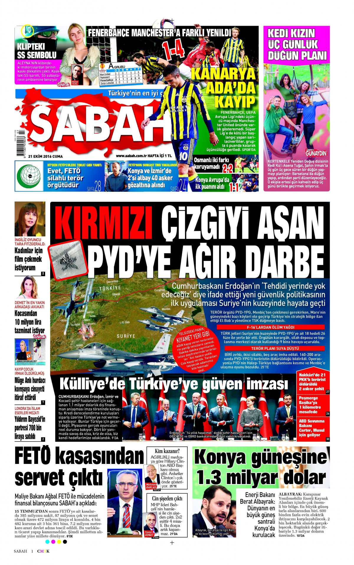 21 Ekim 2016 gazete manşetleri - 522