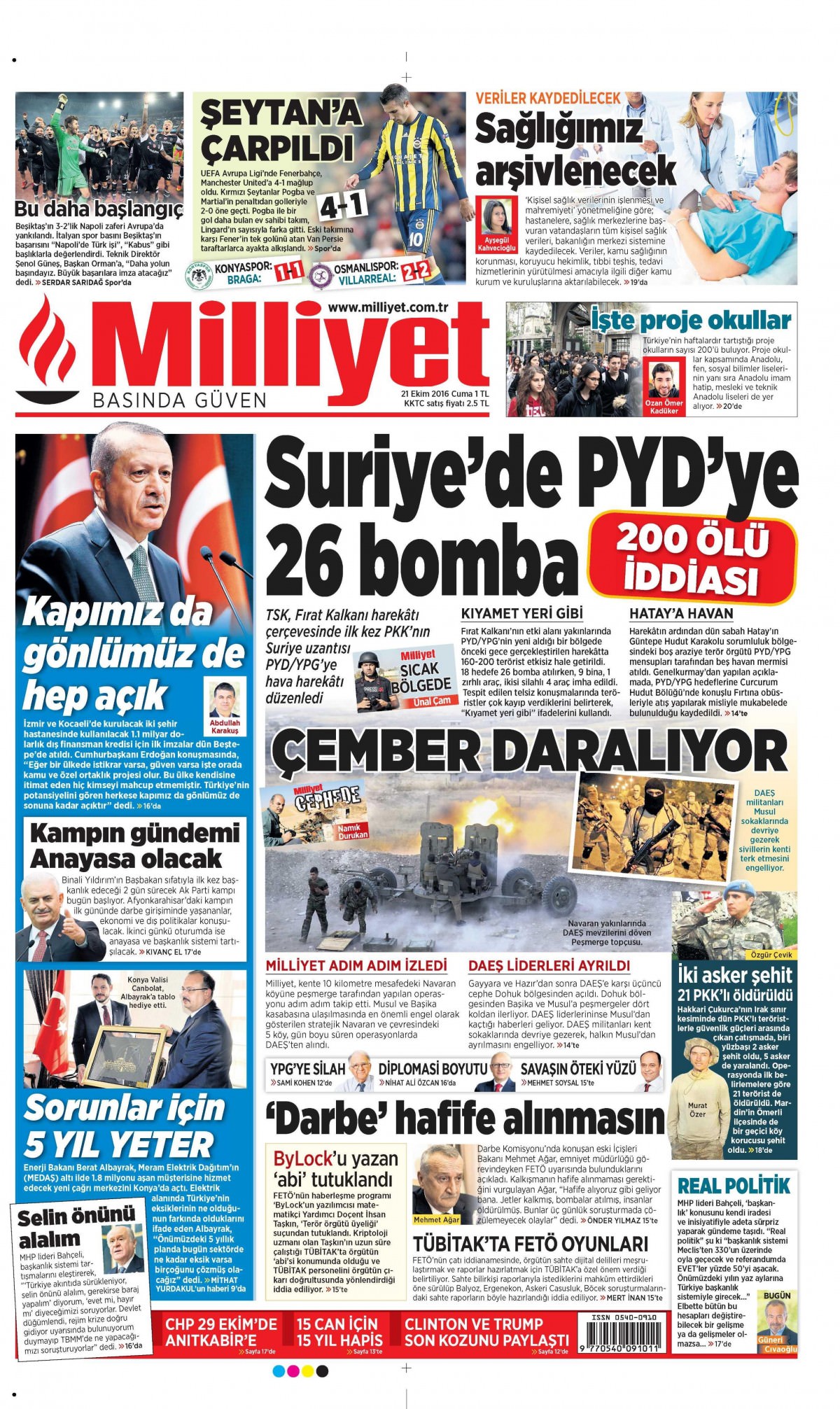 21 Ekim 2016 gazete manşetleri - 608