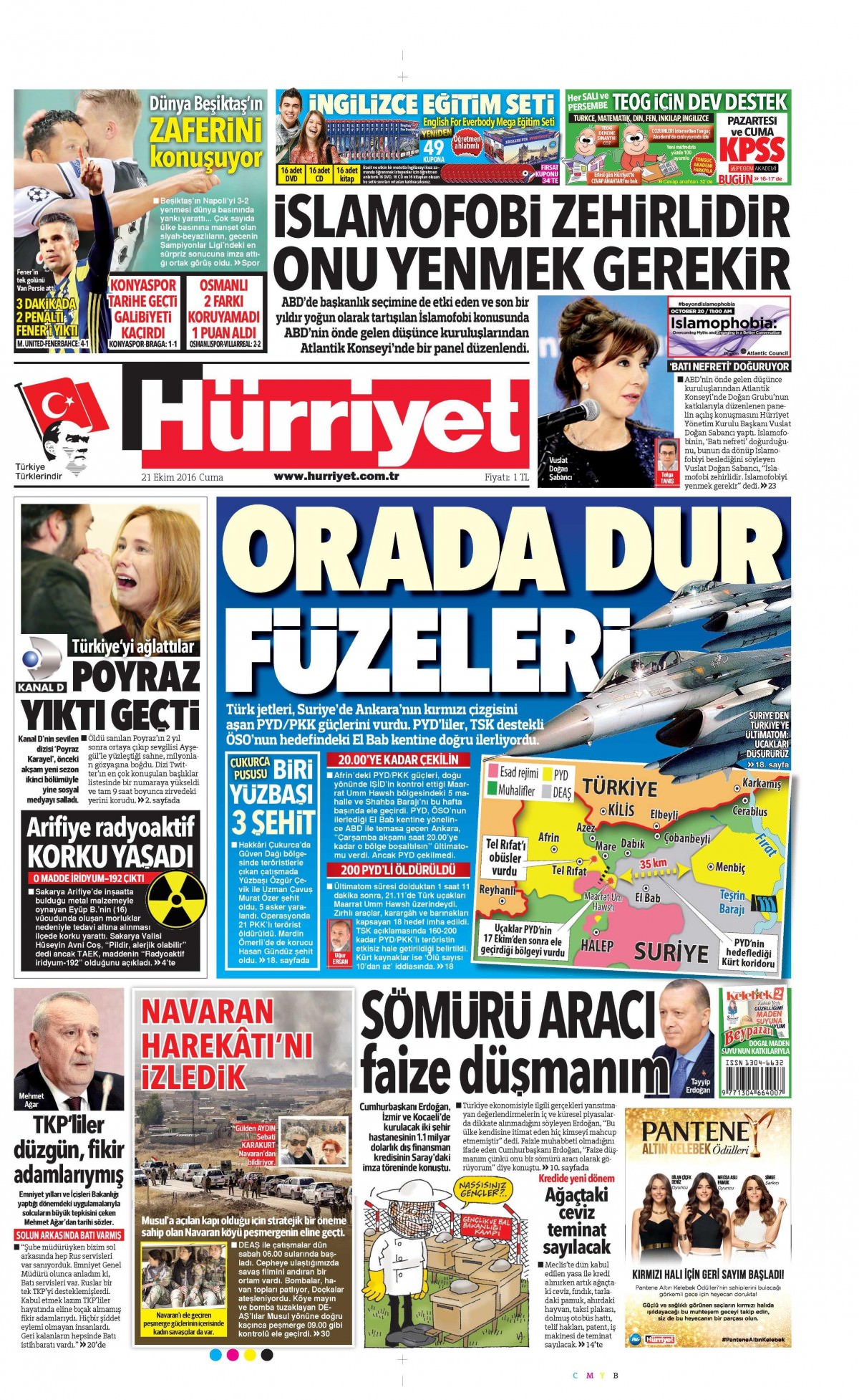 21 Ekim 2016 gazete manşetleri - 878