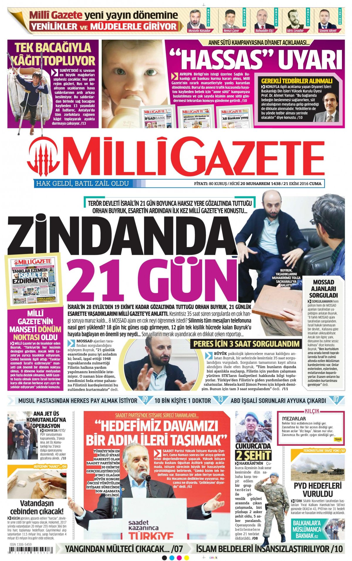 21 Ekim 2016 gazete manşetleri - 855