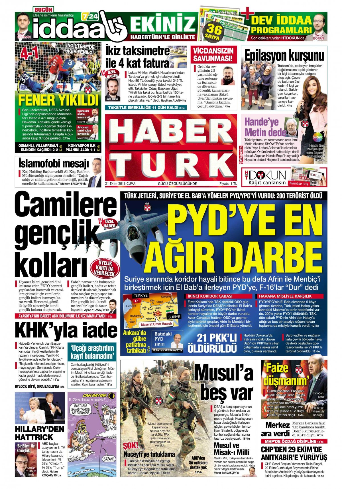 21 Ekim 2016 gazete manşetleri - 877