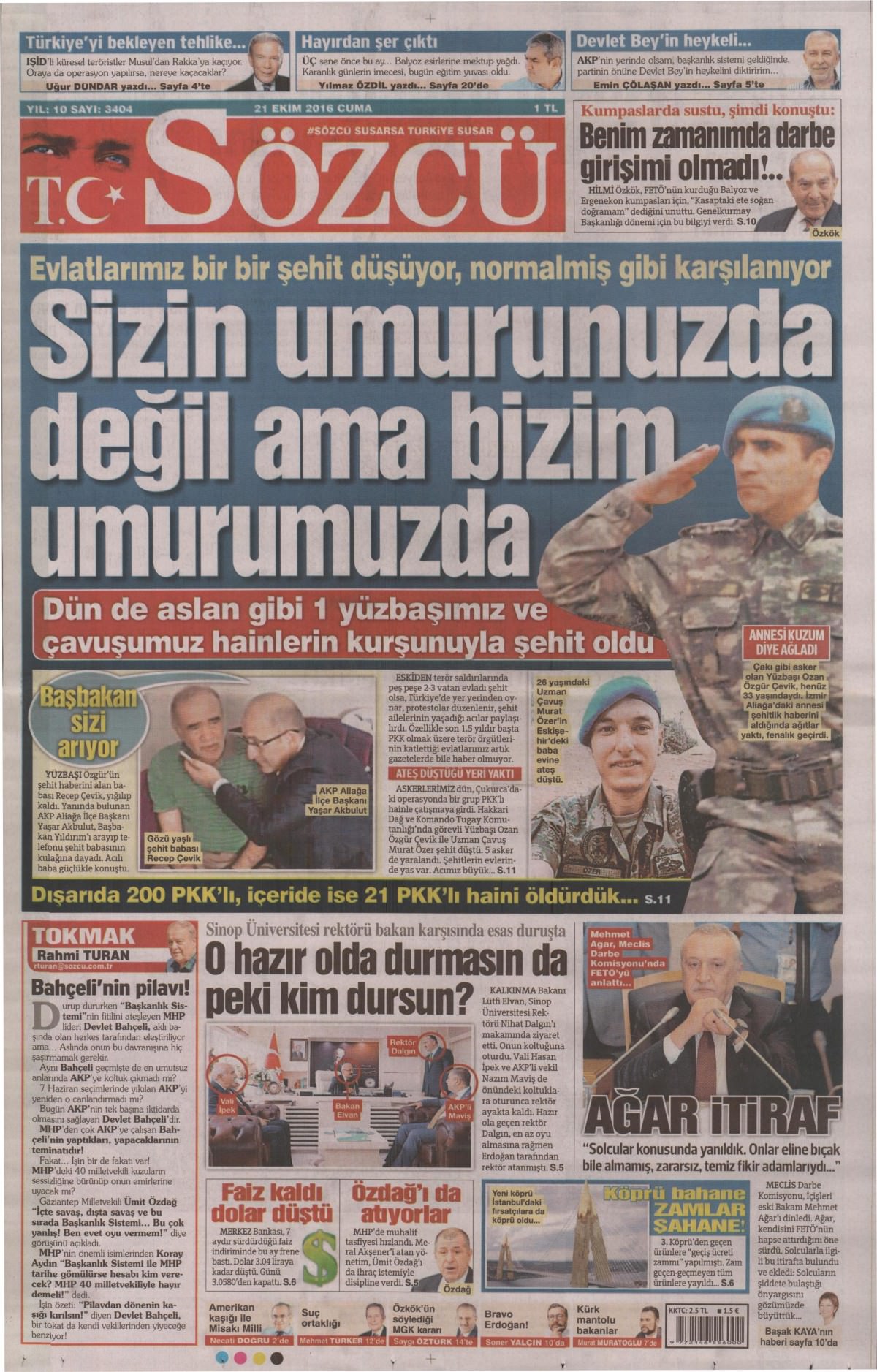 21 Ekim 2016 gazete manşetleri - 593