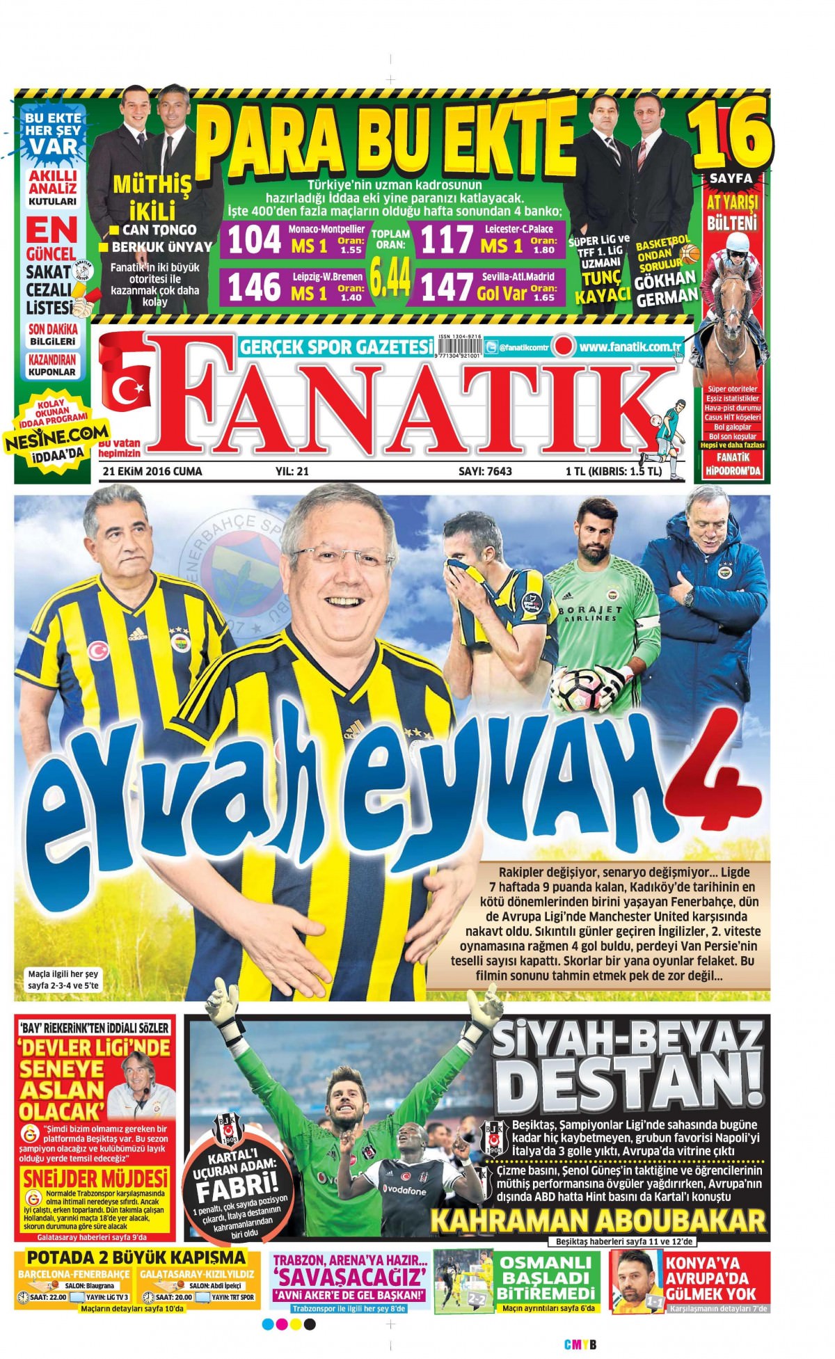 21 Ekim 2016 gazete manşetleri - 763