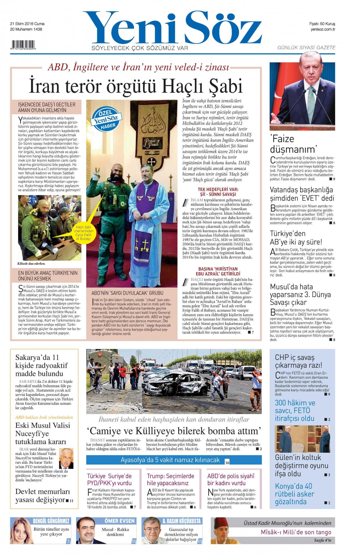 21 Ekim 2016 gazete manşetleri - 776