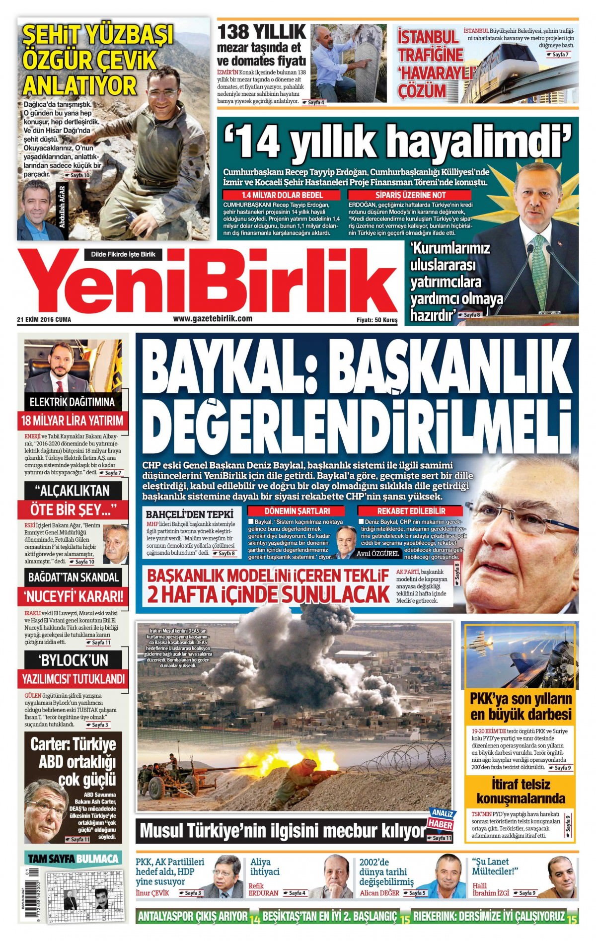 21 Ekim 2016 gazete manşetleri - 771