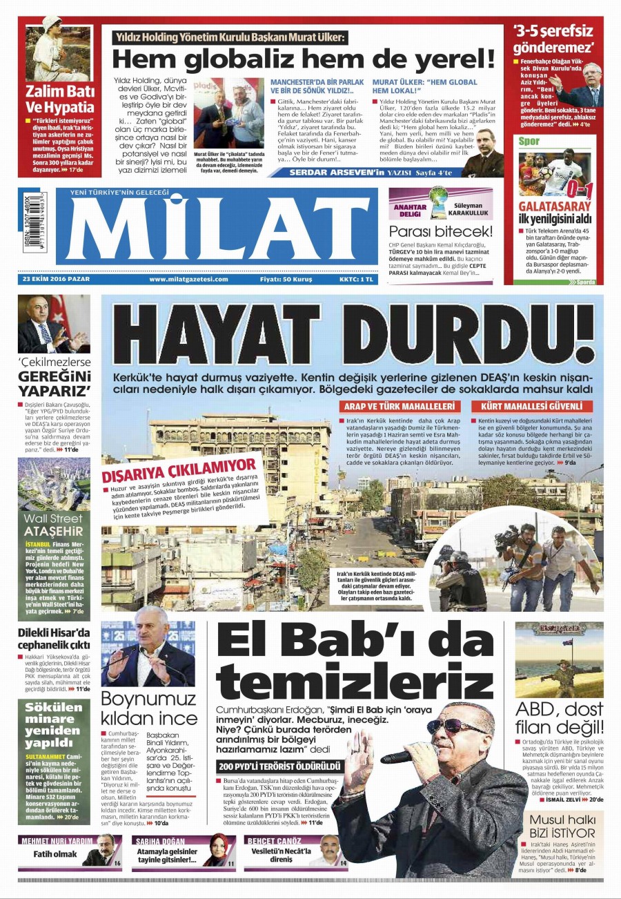 23 Ekim 2016 gazete manşetleri - 682