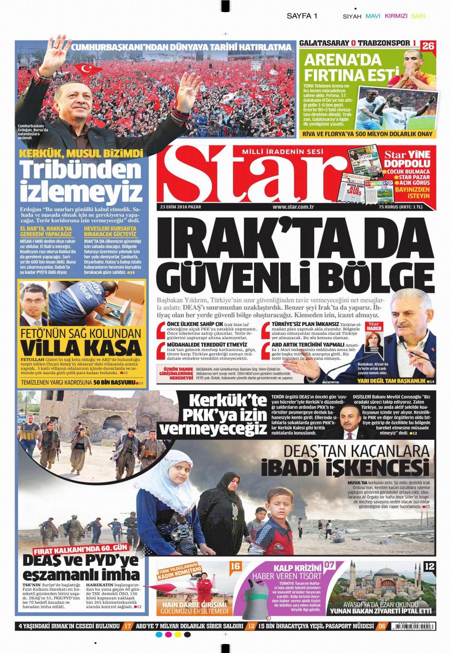 23 Ekim 2016 gazete manşetleri - 795
