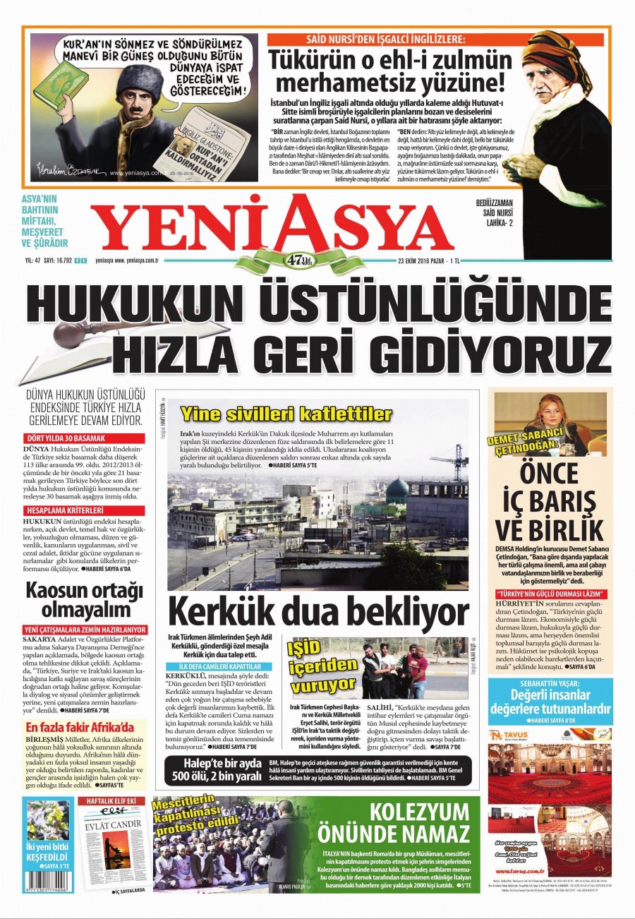 23 Ekim 2016 gazete manşetleri - 608