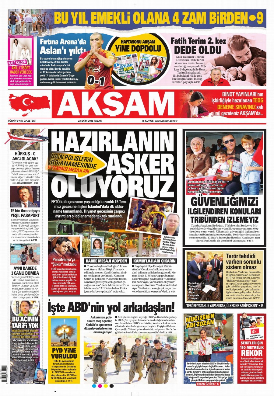 23 Ekim 2016 gazete manşetleri - 935