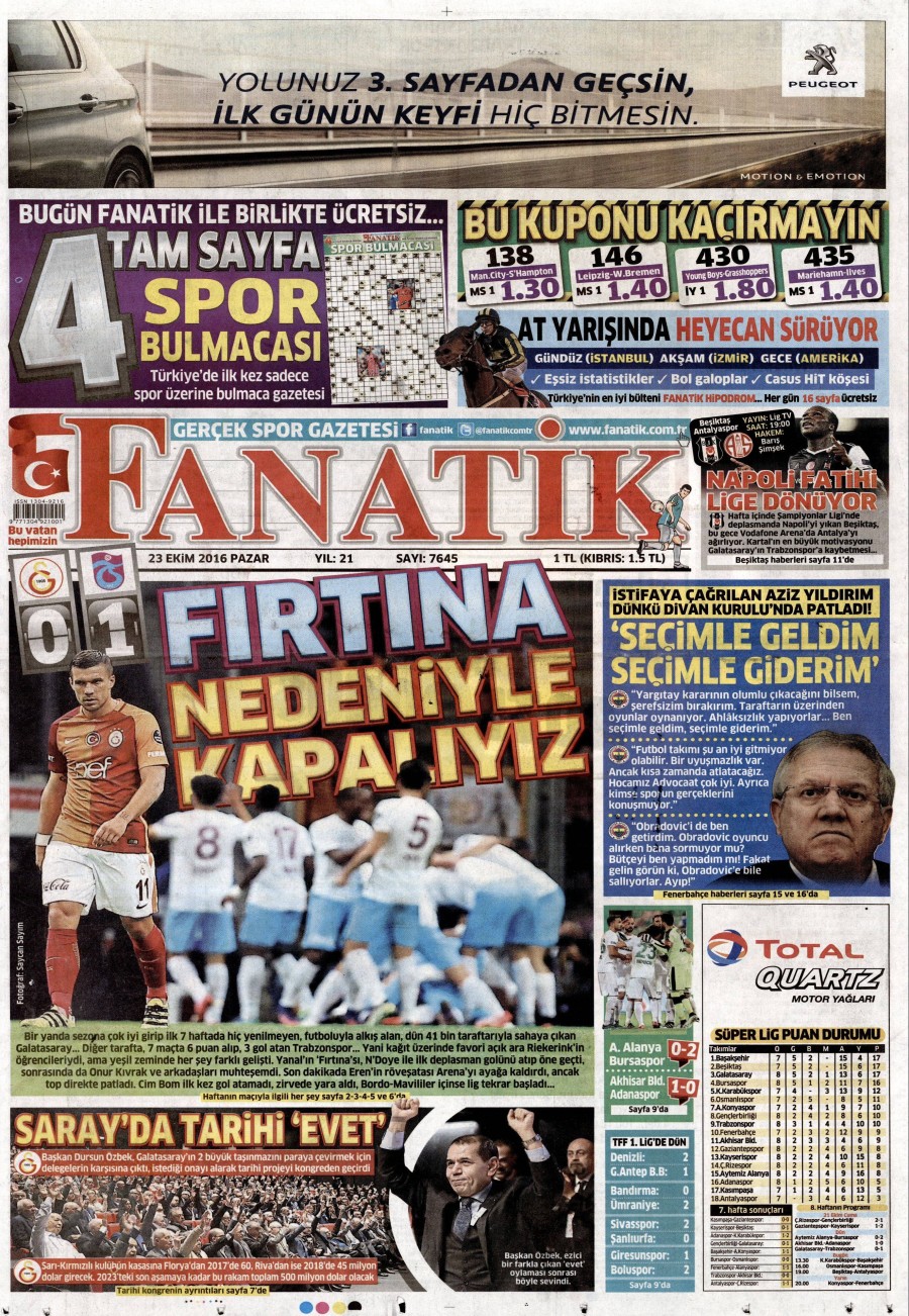 23 Ekim 2016 gazete manşetleri - 742