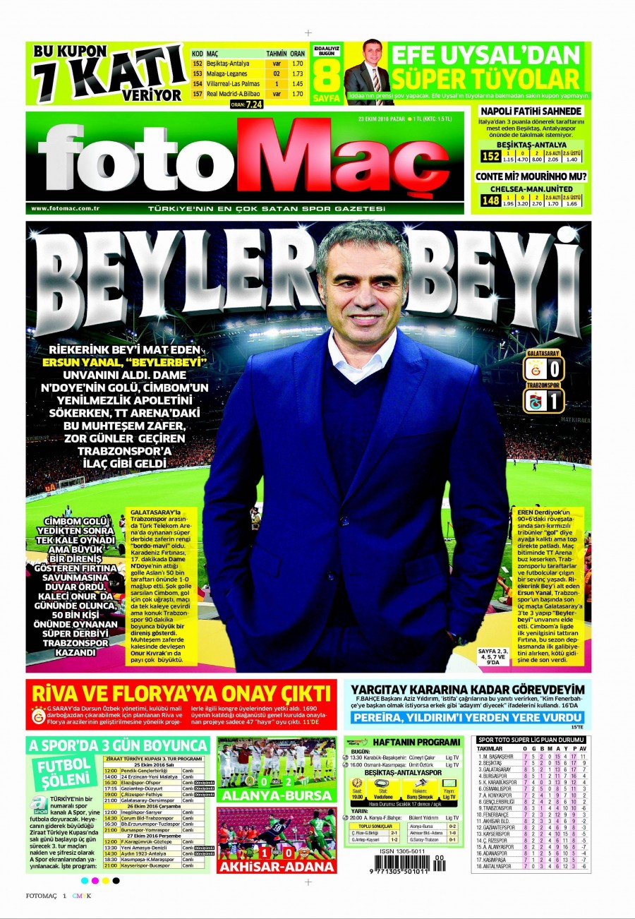 23 Ekim 2016 gazete manşetleri - 732