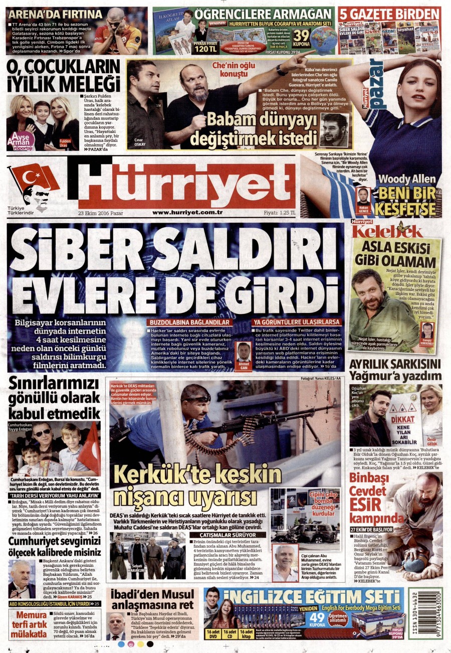 23 Ekim 2016 gazete manşetleri - 858