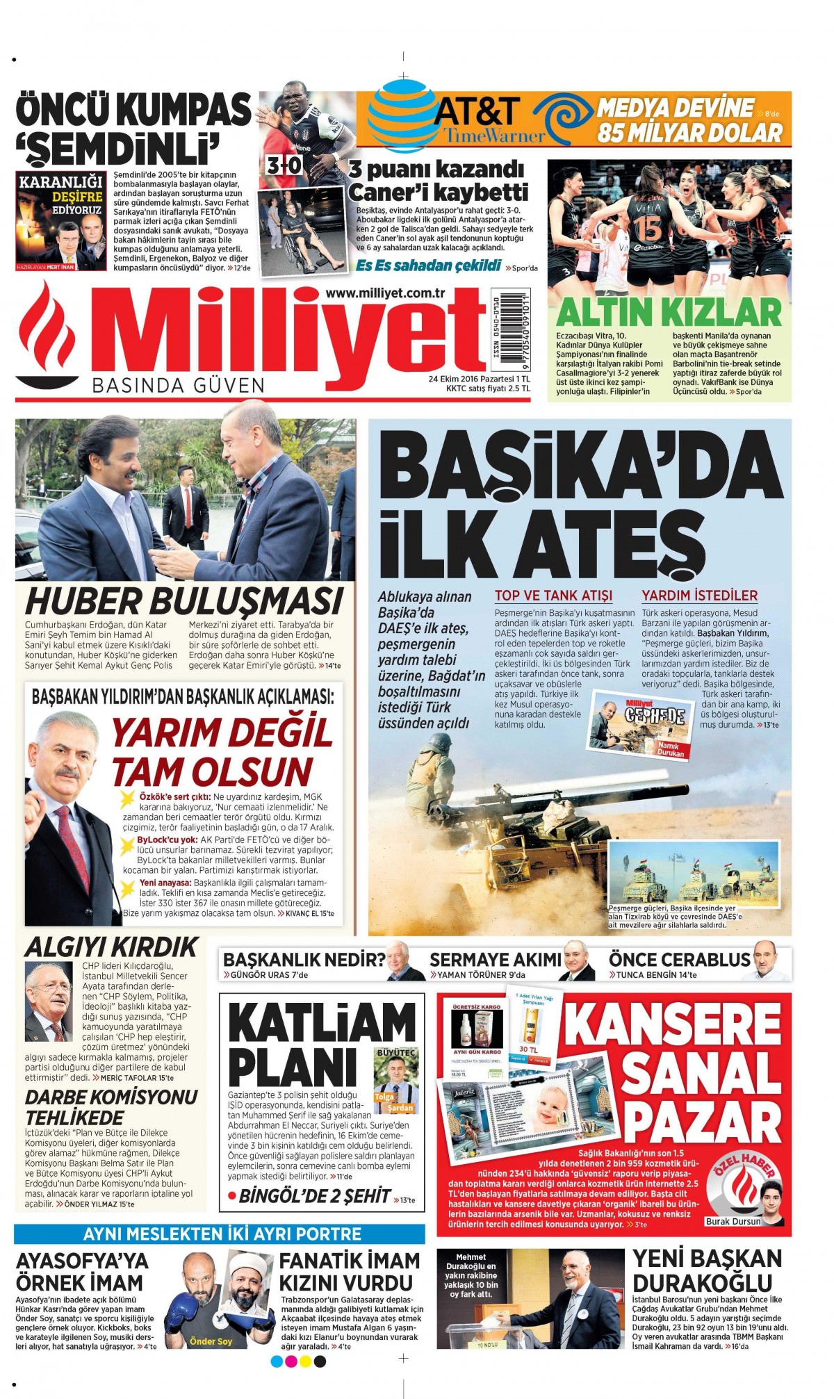 24 Ekim 2016 gazete manşetleri - 849