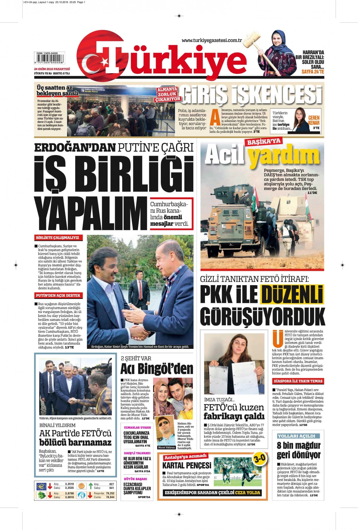 24 Ekim 2016 gazete manşetleri - 648