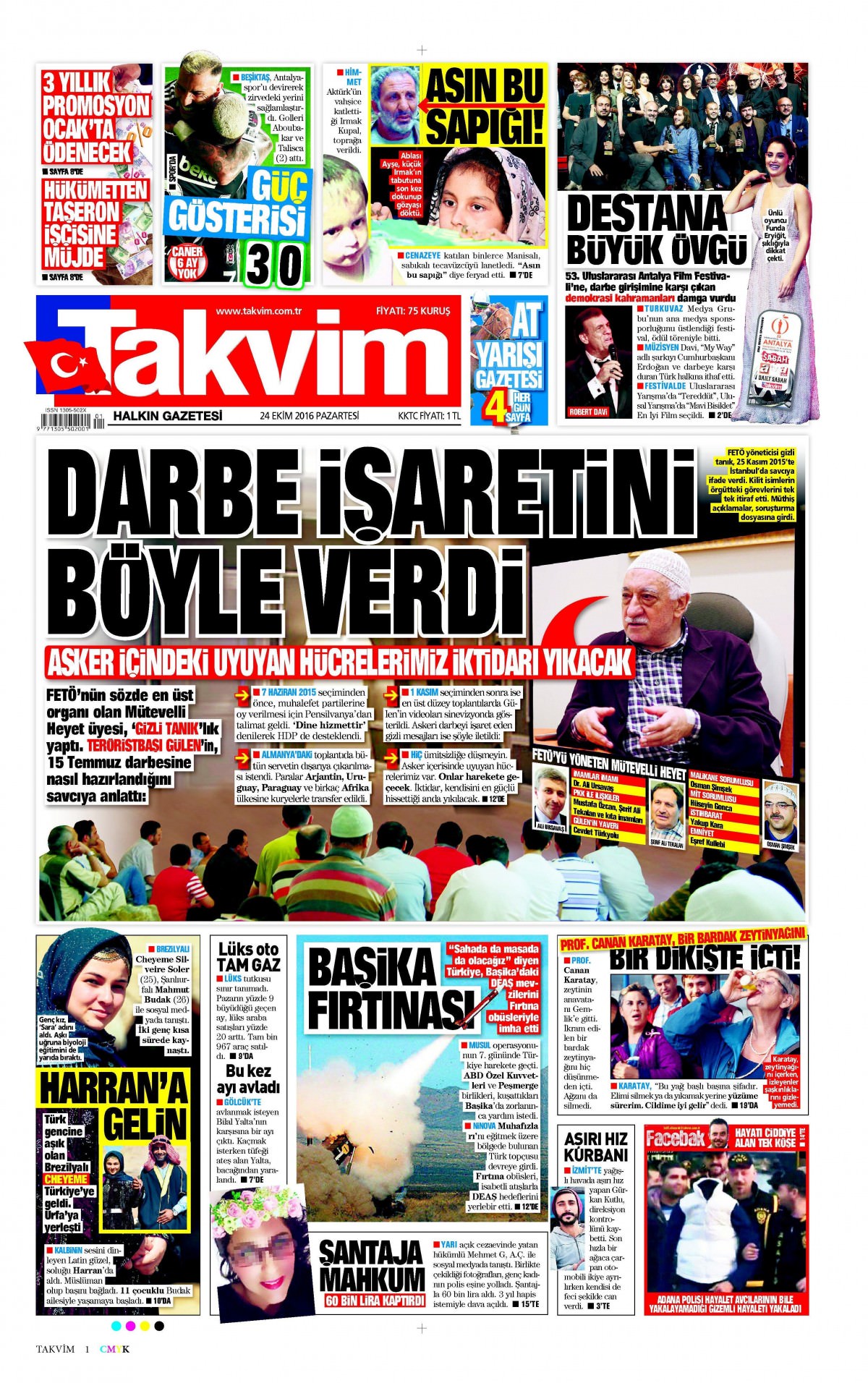 24 Ekim 2016 gazete manşetleri - 881