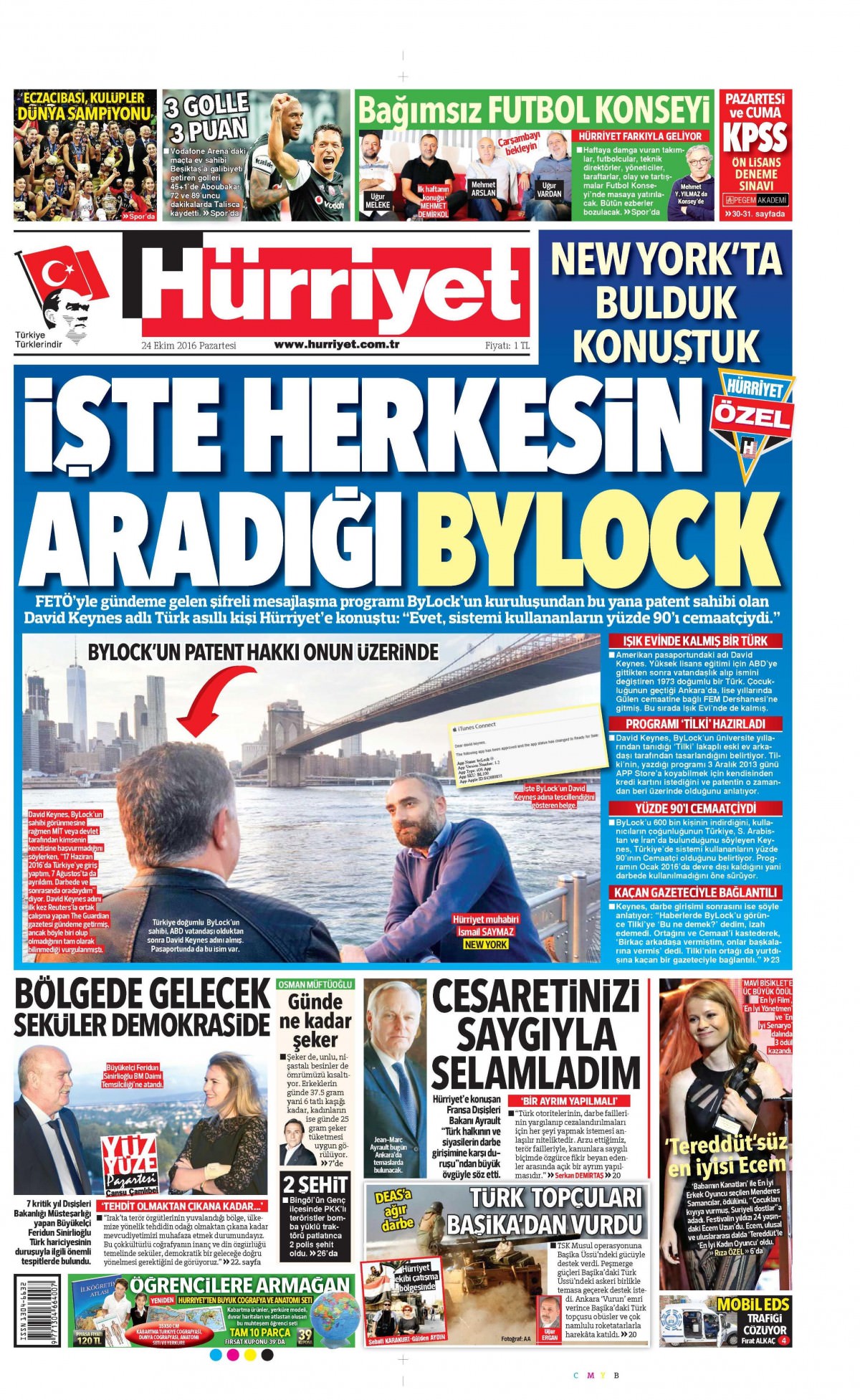 24 Ekim 2016 gazete manşetleri - 513