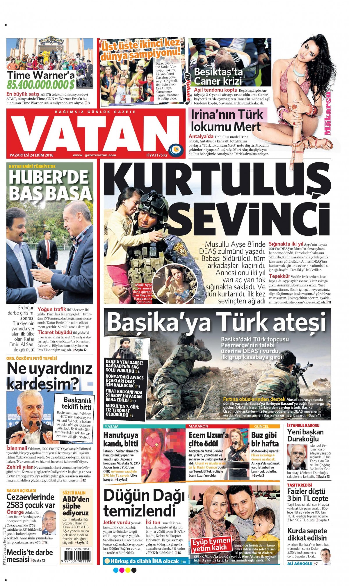 24 Ekim 2016 gazete manşetleri - 887