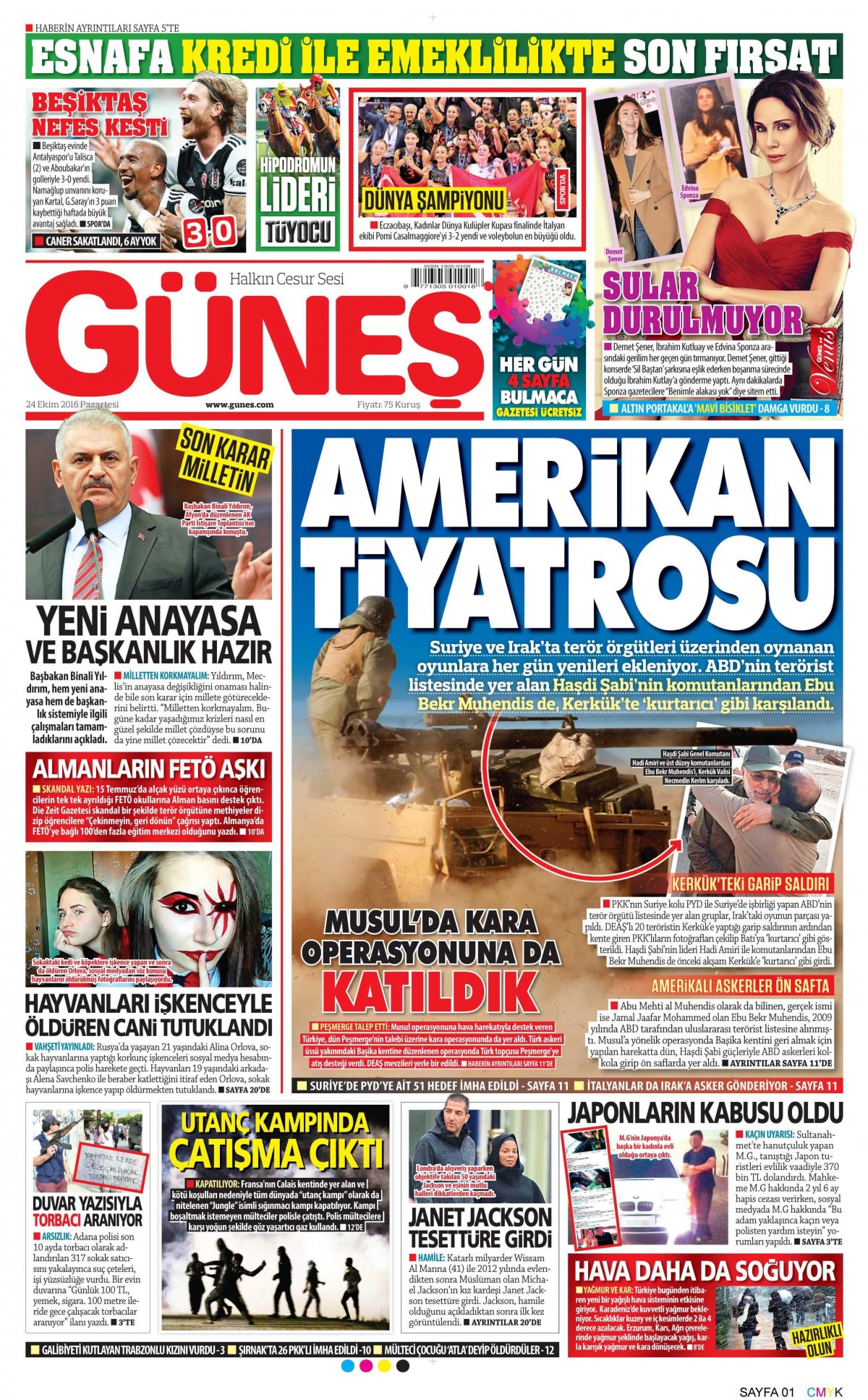 24 Ekim 2016 gazete manşetleri - 756